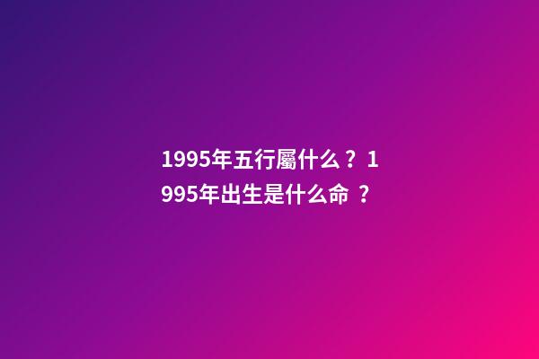 1995年五行屬什么？1995年出生是什么命？